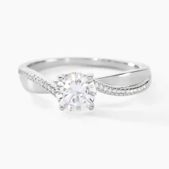 Bague Solitaire Maellyne Argent Blanc Oxyde De Zirconium