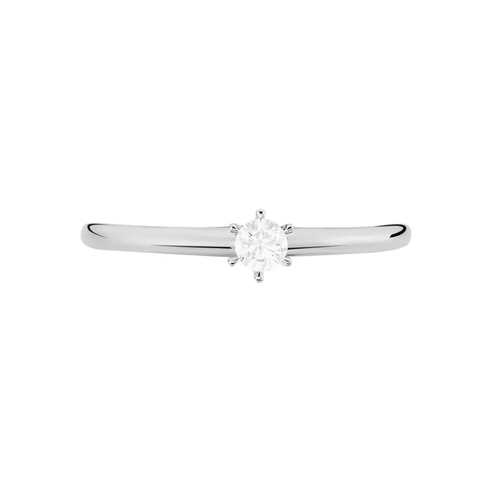 Bague Solitaire Mai-li Or Blanc Diamant