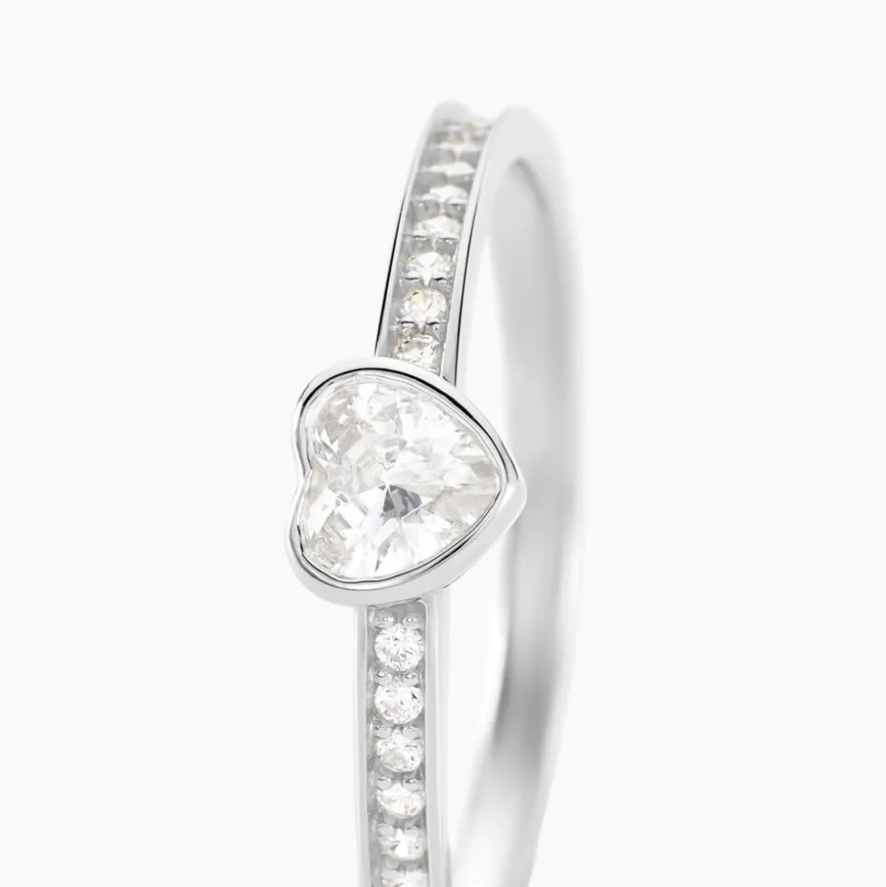 Bague Solitaire Mathylda Argent Blanc Oxyde De Zirconium