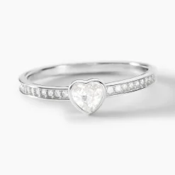 Bague Solitaire Mathylda Argent Blanc Oxyde De Zirconium