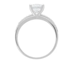 Marc Orian Bagues De Promesse|Bagues Fantaisie > Bague Solitaire Mercan Argent Blanc Oxyde De Zirconium