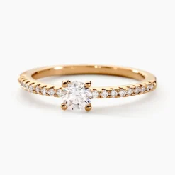 Bague Solitaire Mireilla Plaqué Or Jaune Oxyde De Zirconium