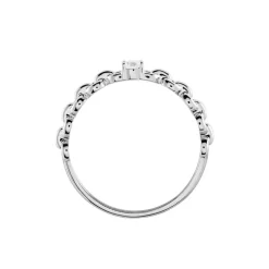Bague Solitaire Moccus Argent Blanc Oxyde De Zirconium