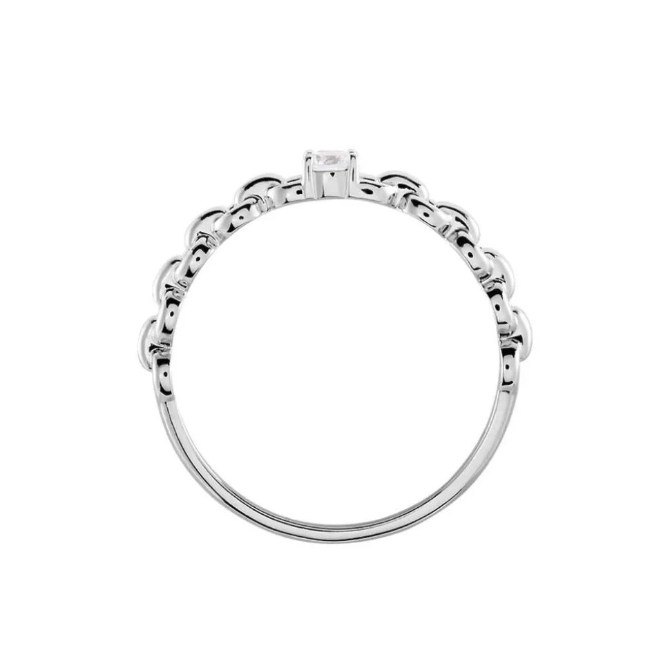 Bague Solitaire Moccus Argent Blanc Oxyde De Zirconium
