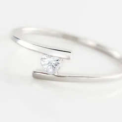 Bague Solitaire Moera Or Blanc Oxyde De Zirconium