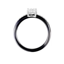 Marc Orian Bagues De Promesse|Bagues > Bague Solitaire Neville Argent Blanc Céramique Et Oxyde De Zirconium
