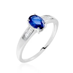 Marc Orian Bagues Saphir|Anniversaire De Mariage > Bague Solitaire Or Blanc Bilel Saphir Et Diamants