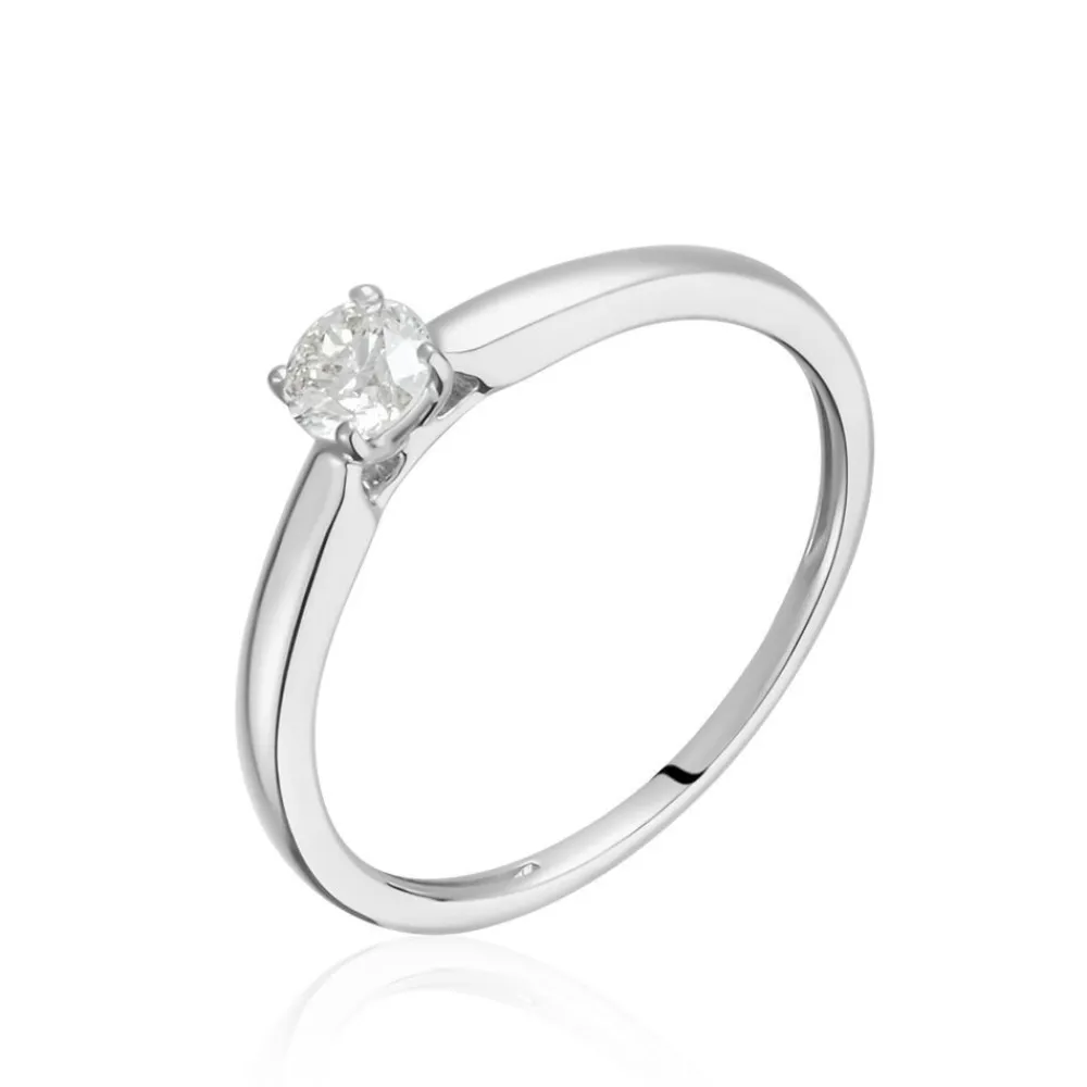 Marc Orian Anniversaire De Mariage|Bagues De Fiançailles > Bague Solitaire Or Blanc Flora Diamant