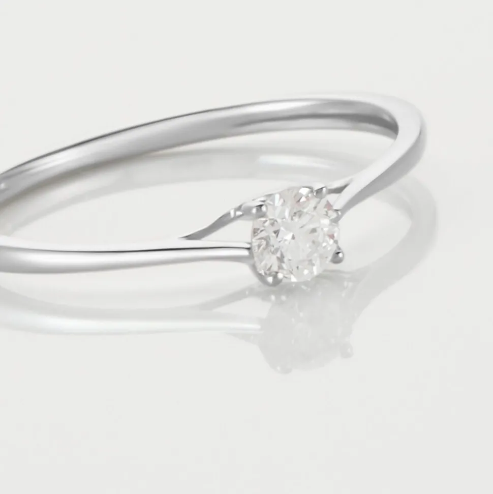 Bague Solitaire Or Blanc Solenia Diamant