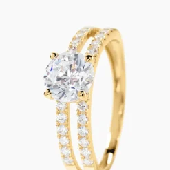 Bague Solitaire Or Jaune Cesarine Oxyde De Zirconium