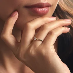 Marc Orian Bagues De Promesse|Bijoux Zirconium > Bague Solitaire Or Jaune Eclat D'etoile Oxyde De Zirconium