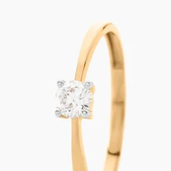 Marc Orian Bagues De Promesse|Bijoux Zirconium > Bague Solitaire Or Jaune Eclat D'etoile Oxyde De Zirconium