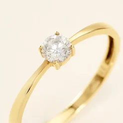 Marc Orian Bagues De Promesse|Bijoux Zirconium > Bague Solitaire Or Jaune Eclat D'etoile Oxyde De Zirconium