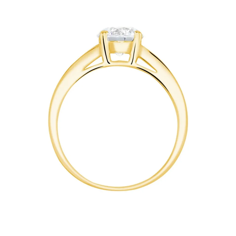Marc Orian Bagues De Promesse|Bijoux Zirconium > Bague Solitaire Or Jaune Oxyde De Zirconium