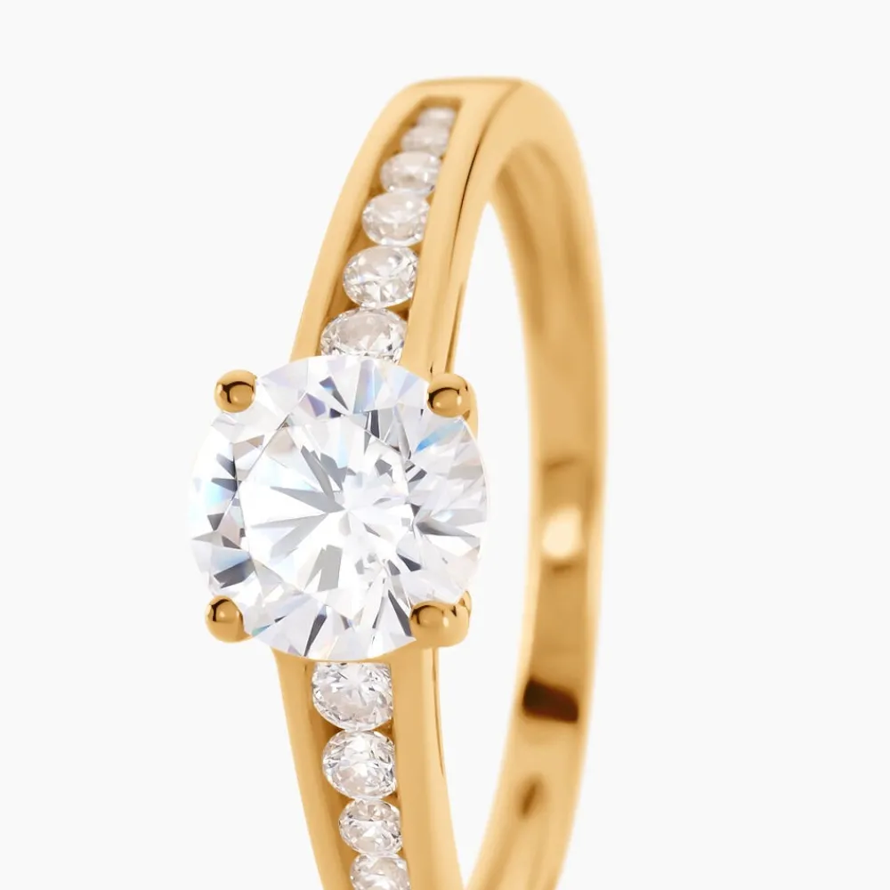 Marc Orian Bagues De Promesse|Bijoux Zirconium > Bague Solitaire Or Jaune Oxyde De Zirconium