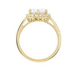Bague Solitaire Plaqué Or Jaune Melva Oxyde De Zirconium