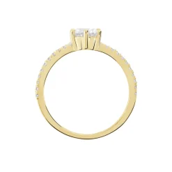 Bague Solitaire Plaqué Or Jaune Melaina Oxyde De Zirconium