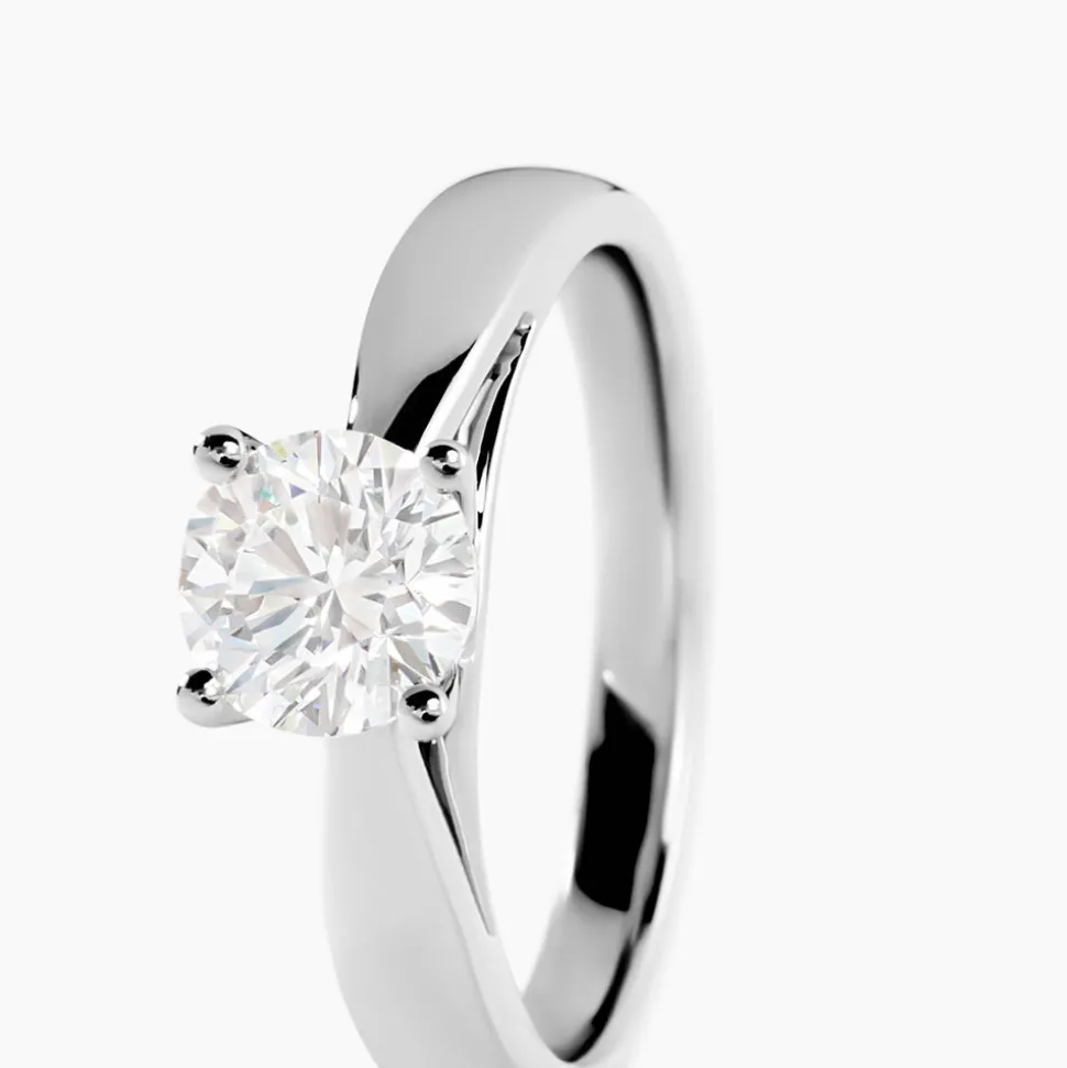 Bague Solitaire Platine Blanc Diamant