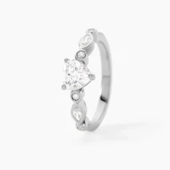 Marc Orian Bagues De Promesse|Bagues Fantaisie > Bague Solitaire Sagan Argent Blanc Oxyde De Zirconium