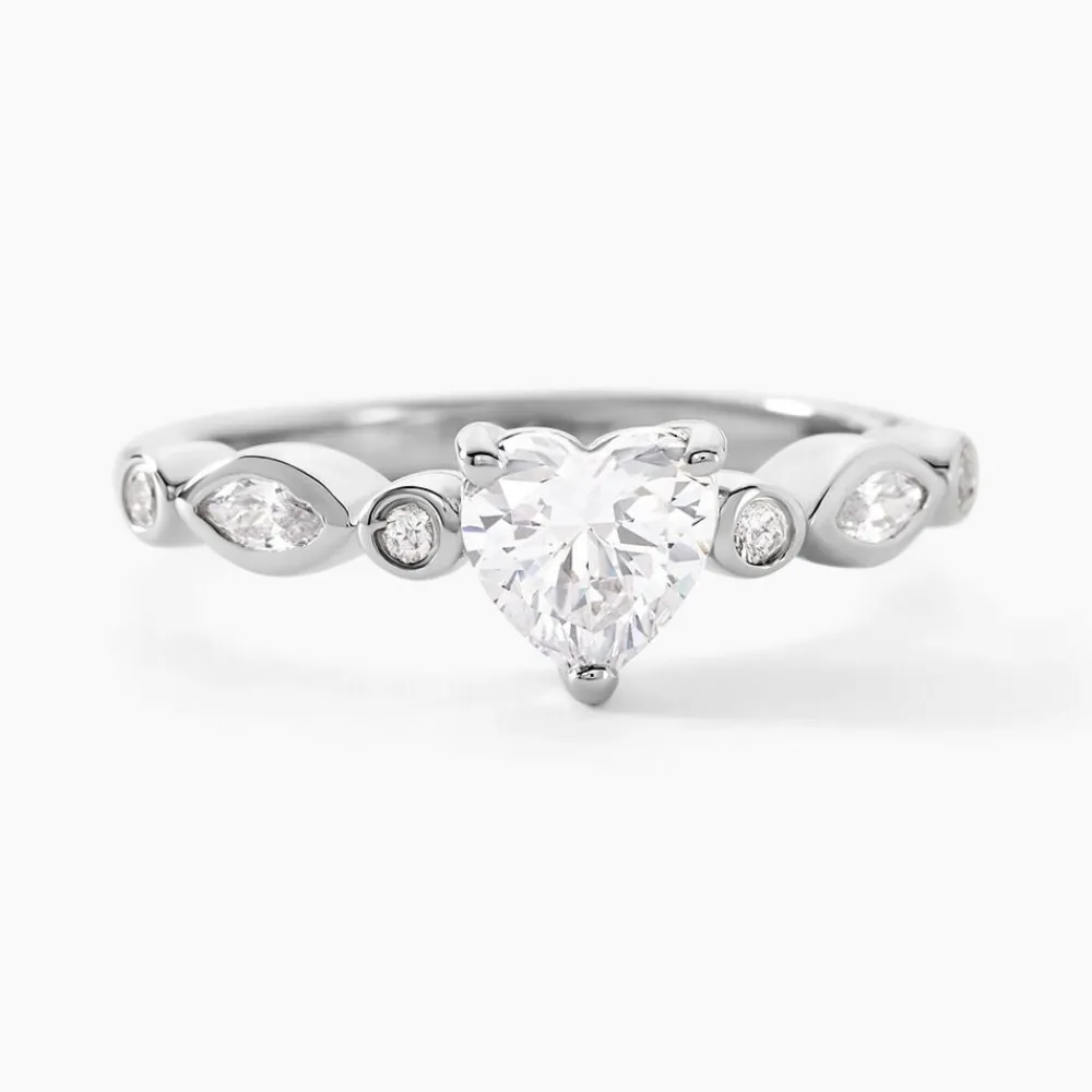 Marc Orian Bagues De Promesse|Bagues Fantaisie > Bague Solitaire Sagan Argent Blanc Oxyde De Zirconium