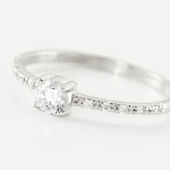 Bague Solitaire Servana Or Blanc Oxyde De Zirconium