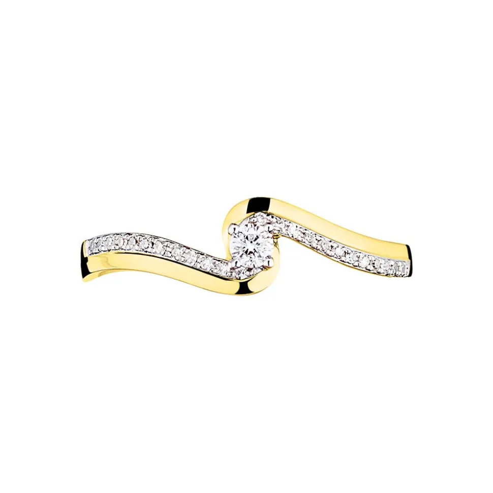 Bague Solitaire Sitan Or Jaune Diamant