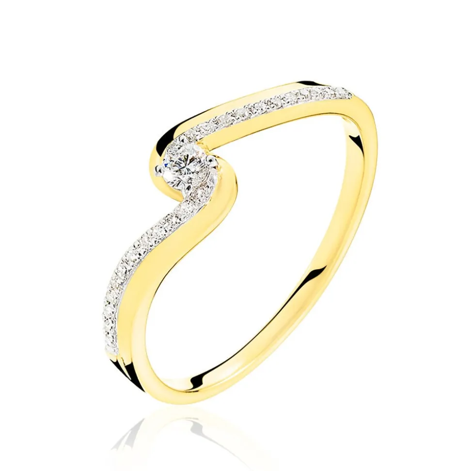 Bague Solitaire Sitan Or Jaune Diamant