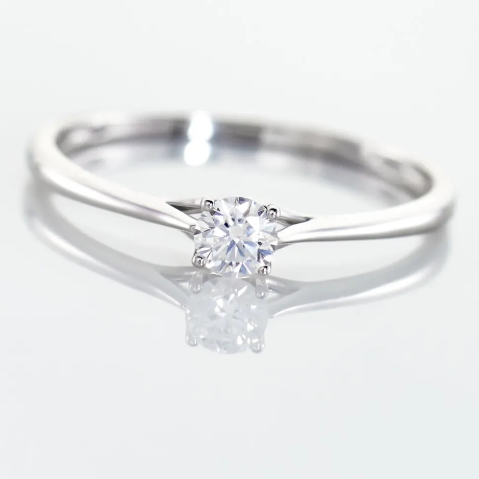 Bague Solitaire Solenia Or Blanc Diamant