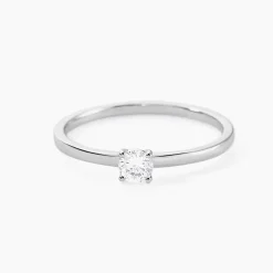Bague Solitaire Stella Argent Blanc Oxyde De Zirconium