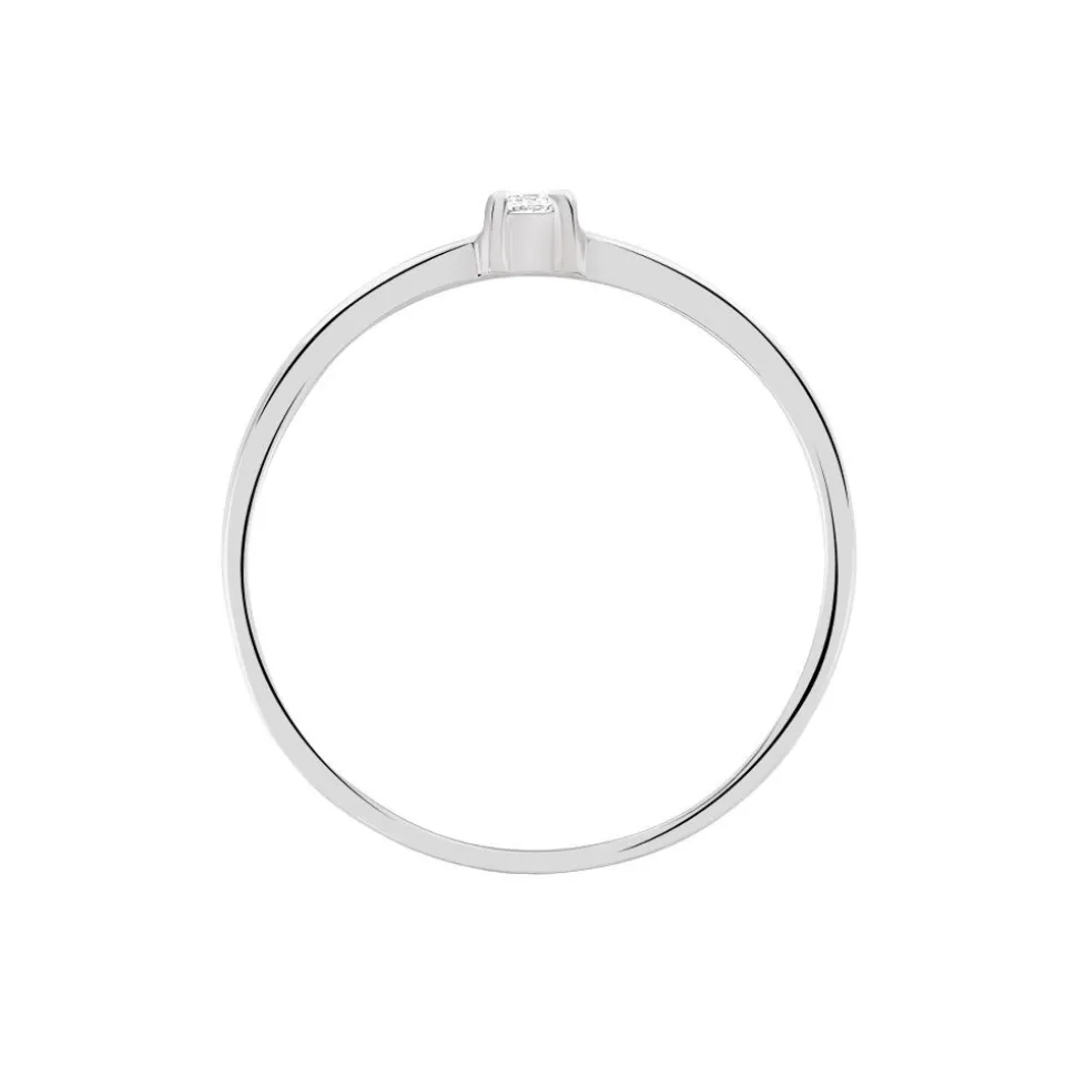 Bague Solitaire Superposition Or Blanc Diamant