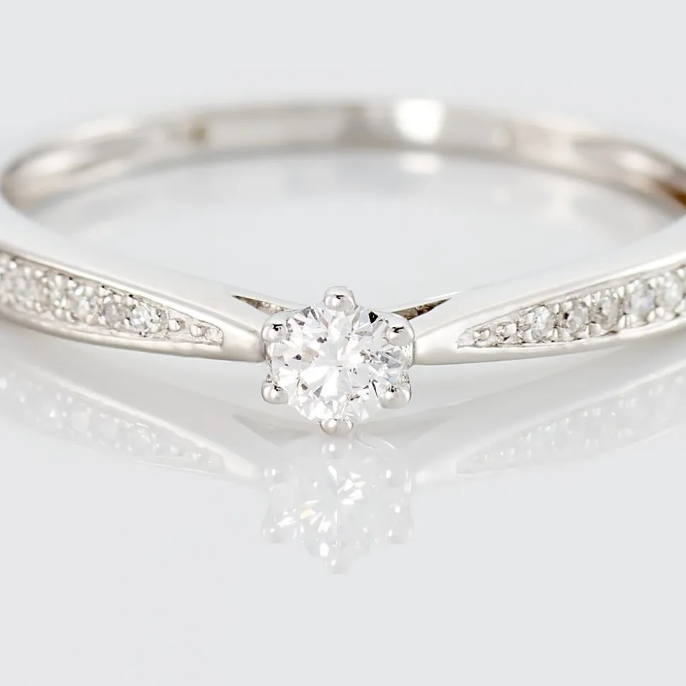 Bague Solitaire Symphonie Or Blanc Diamant