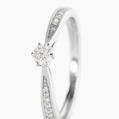 Bague Solitaire Symphonie Or Blanc Diamant