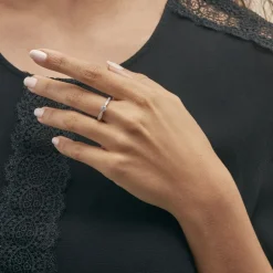 Bague Solitaire Symphonie Or Blanc Diamant