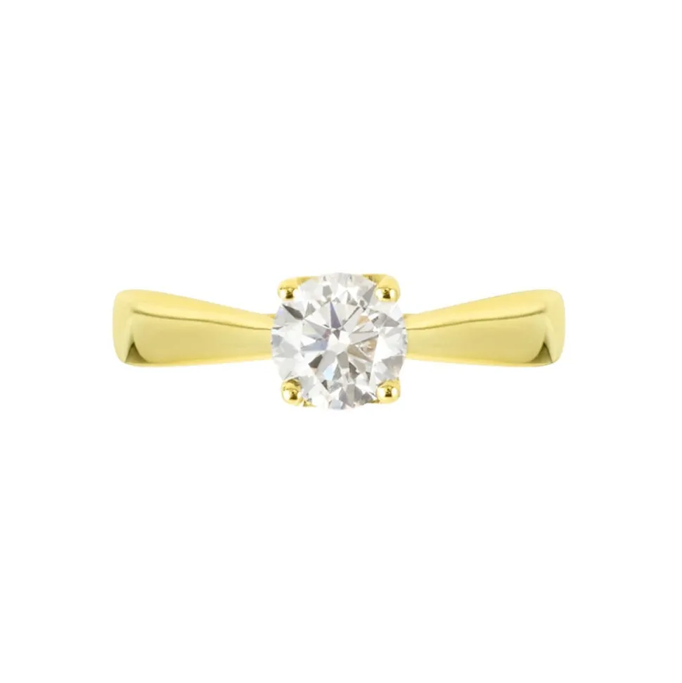 Bague Solitaire Vicoeuria Or Jaune Diamant Synthétique