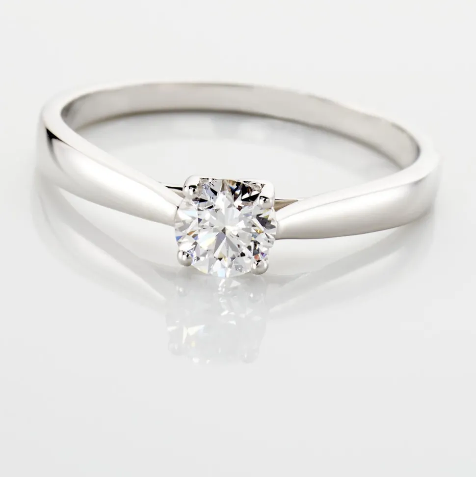 Bague Solitaire Vicoeuria Or Blanc Diamant Synthétique