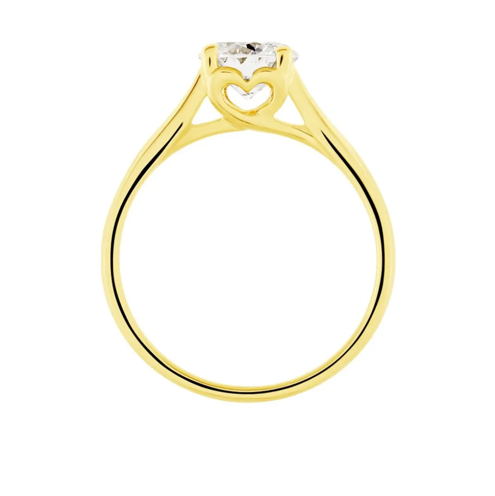 Bague Solitaire Vicoeuria Or Jaune Diamant Synthétique