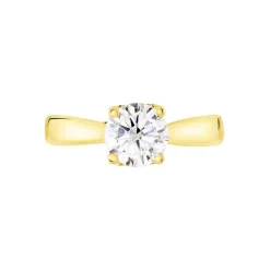 Bague Solitaire Vicoeuria Or Jaune Diamant Synthétique