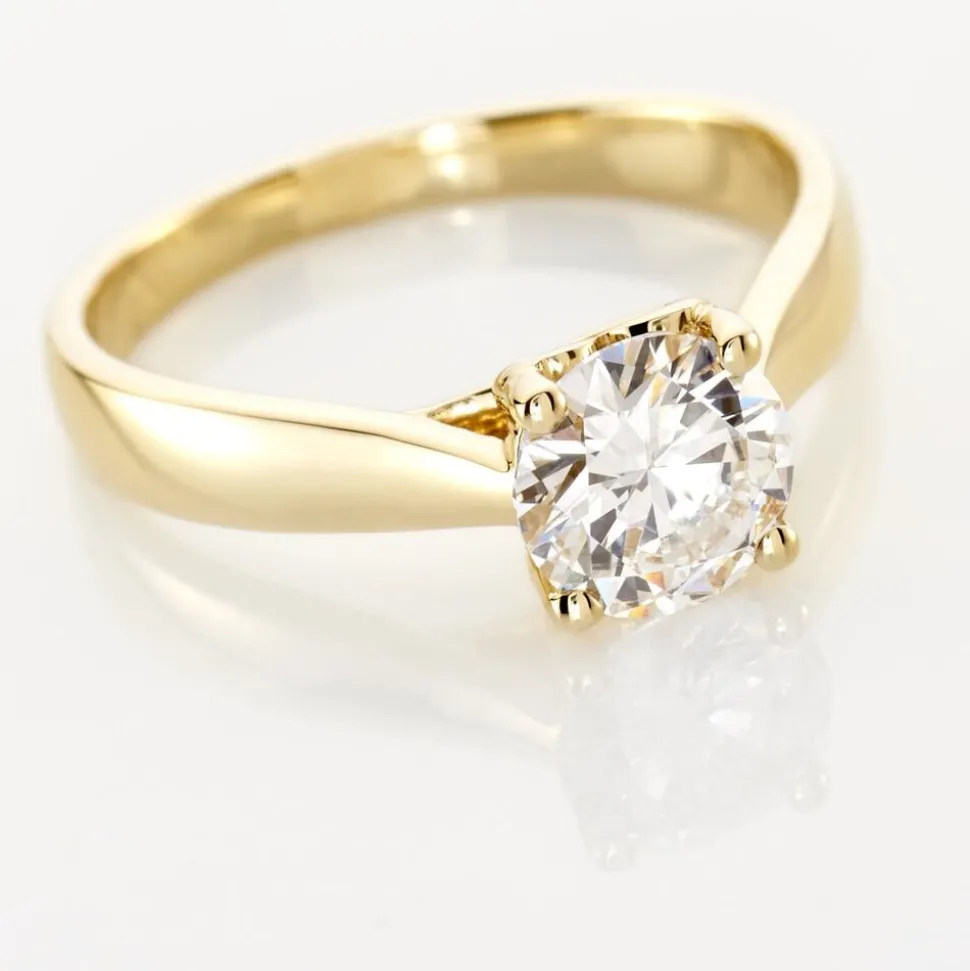 Bague Solitaire Vicoeuria Or Jaune Diamant Synthétique