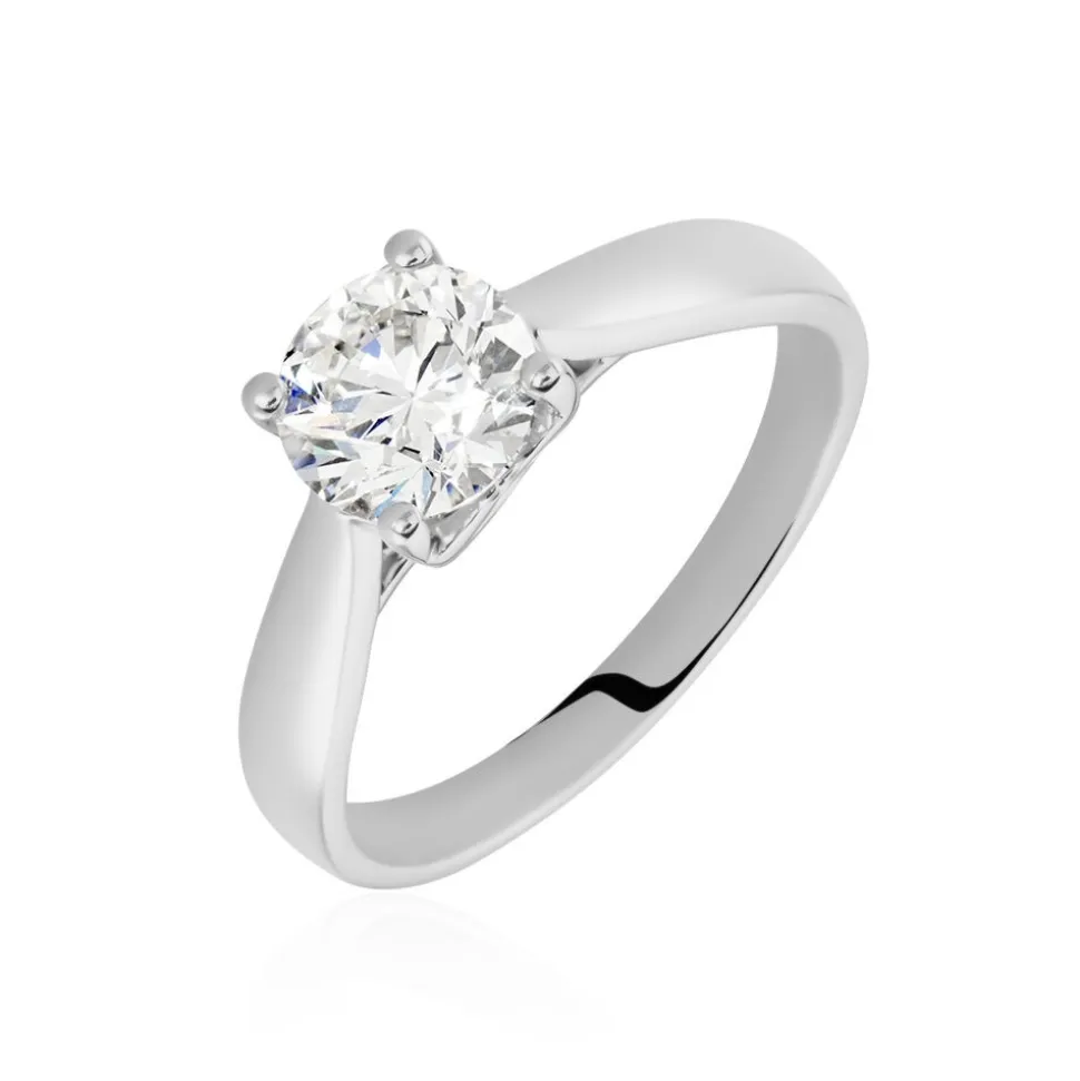 Bague Solitaire Vicoeuria Or Blanc Diamant Synthétique