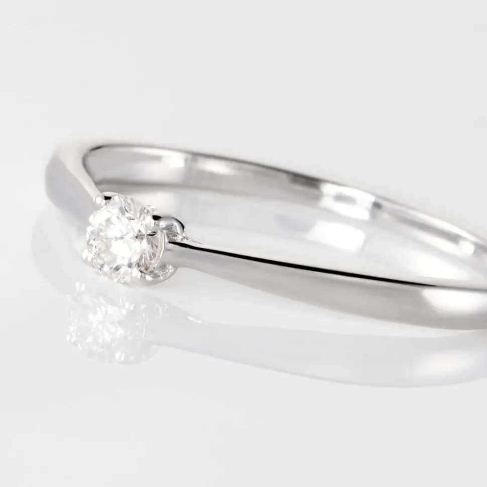 Bague Solitaire Vicoeuria Or Blanc Diamant