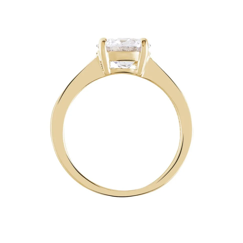 Bague Solitaire Zoura Plaqué Or Jaune Oxyde De Zirconium
