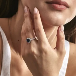 Marc Orian Bagues De Promesse|Bagues > Bague Sphinx Argent Blanc Pierre Et Oxyde De Zirconium