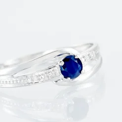 Bague Tanissia Or Blanc Saphir Et Diamant