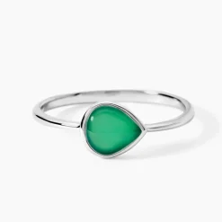 Marc Orian Bagues De Promesse|Bagues > Bague Tao Argent Blanc Onyx argent blanc onyx vert
