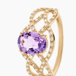 Marc Orian Anniversaire De Mariage|Bagues > Bague Tina Or Jaune Amethyste Et Oxyde De Zirconium