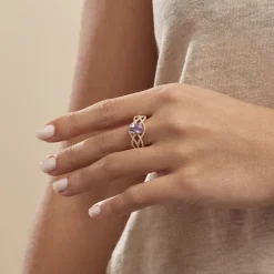 Marc Orian Anniversaire De Mariage|Bagues > Bague Tina Or Jaune Amethyste Et Oxyde De Zirconium