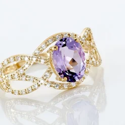 Marc Orian Anniversaire De Mariage|Bagues > Bague Tina Or Jaune Amethyste Et Oxyde De Zirconium