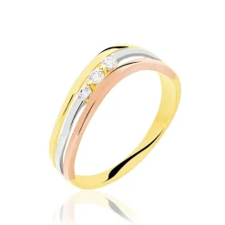 Marc Orian Anniversaire De Mariage|Bagues > Bague Troyen Or Tricolore Diamant