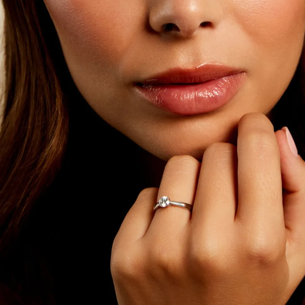 Bague Vicoeuria Ld Platine Blanc Diamant Synthétique