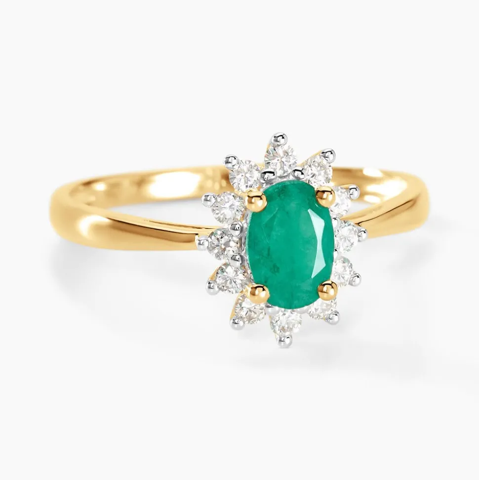 Bague Vladimir Or Jaune Emeraude Diamants